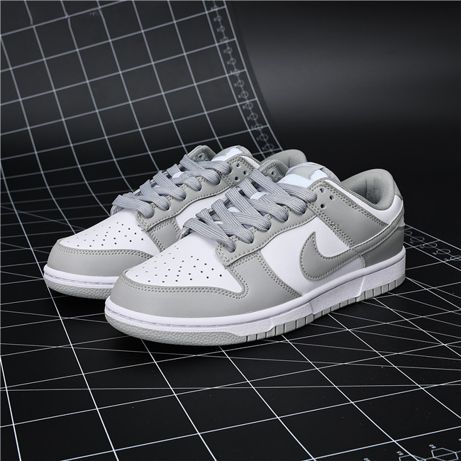 Women's Dunk Low Gray/White Shoes 237 Women's Dunk Low Gray/White Shoes 237